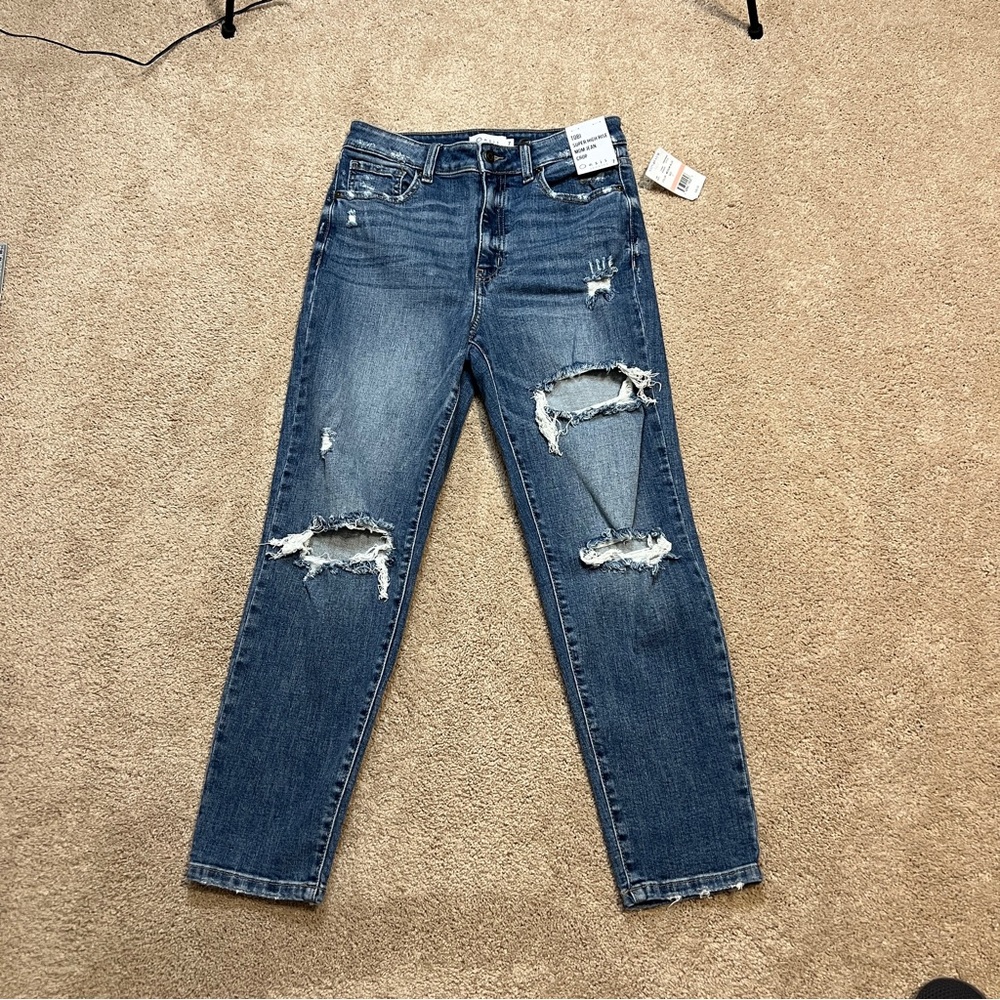 Women’s Oasis By Eunina Super High Rise Mom Jeans Cropped Size 7